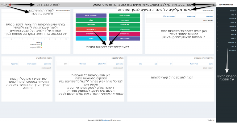 מסך הפתיחה (Dashboard)